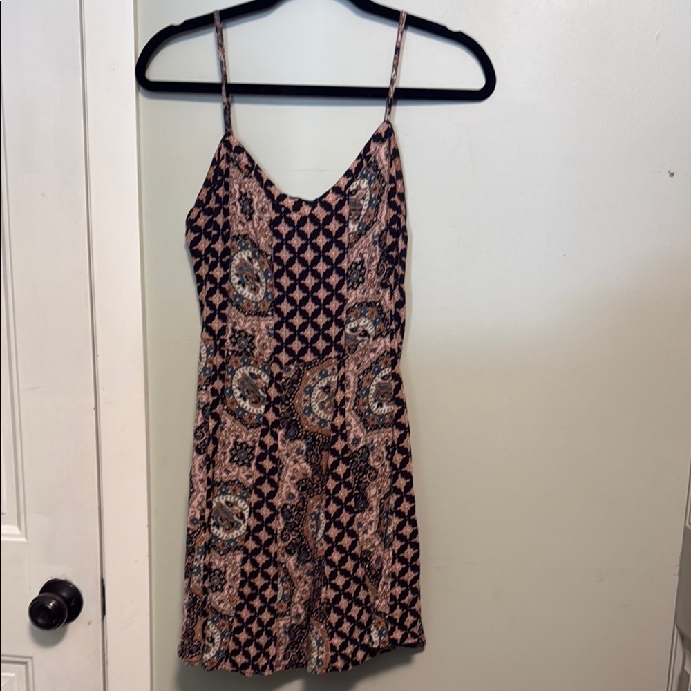 Aeropostale Black and Pink Boho paisley Mini Dress medium - boho